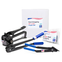 5/8" Steel Strapping Kit for Round Objects, 1400 lbs. Break Strength, USA Made 5/8" Steel Strapping Kit for Round Objects, 1400 lbs. Break Strength, USA Made